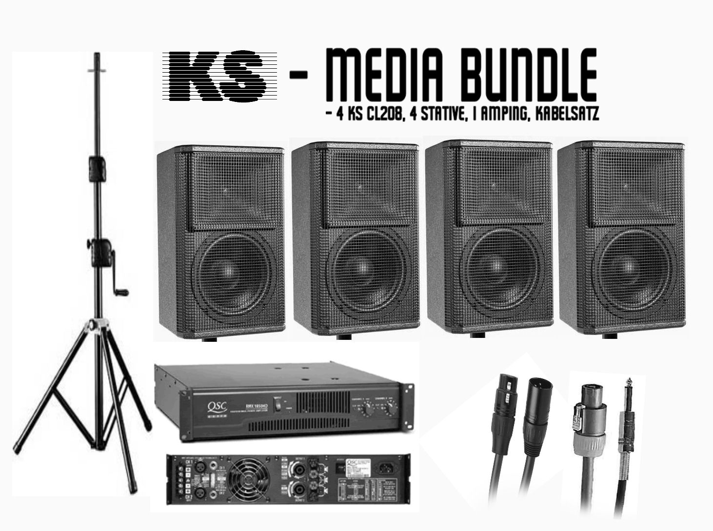 KS-Audio -Bundle "Media" 4Stck Universal-Stützlautsprecher